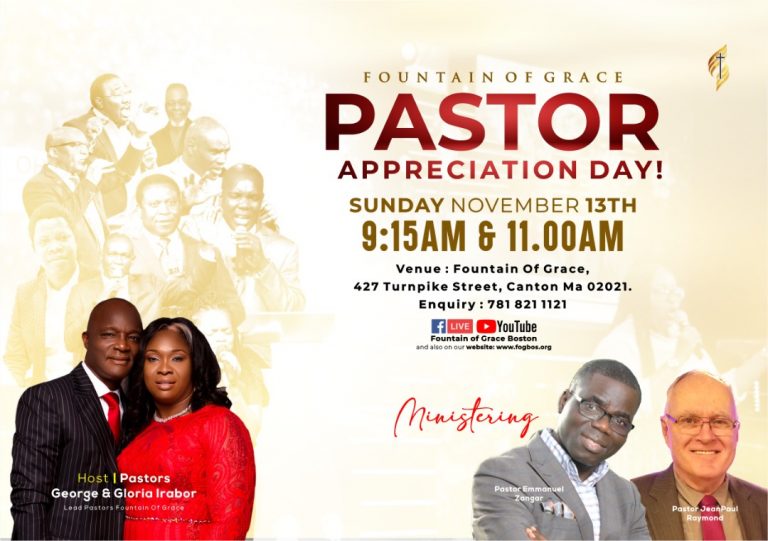 Pastor Appreciation Day Fountain of Grace