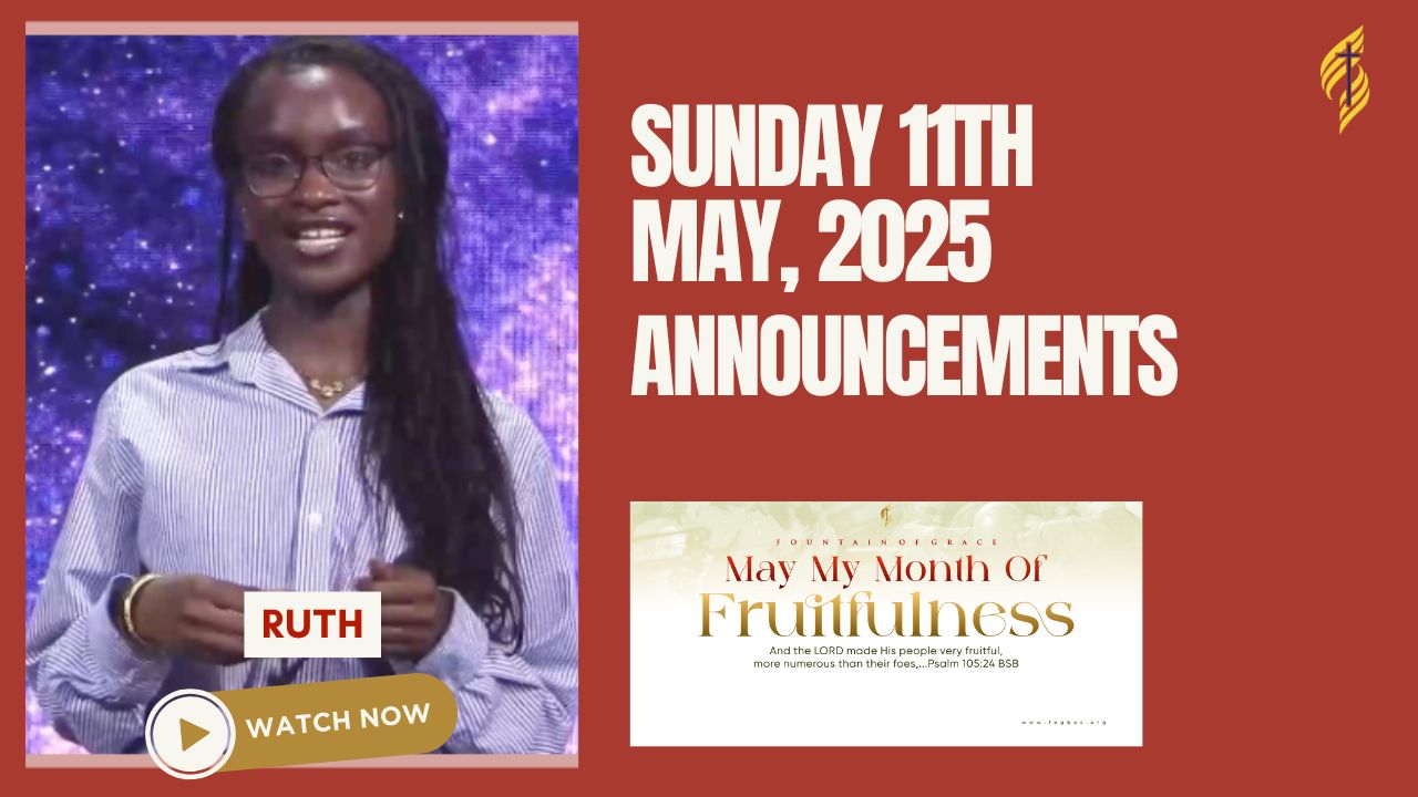 SundaY 11th May, 2025 Annoucements