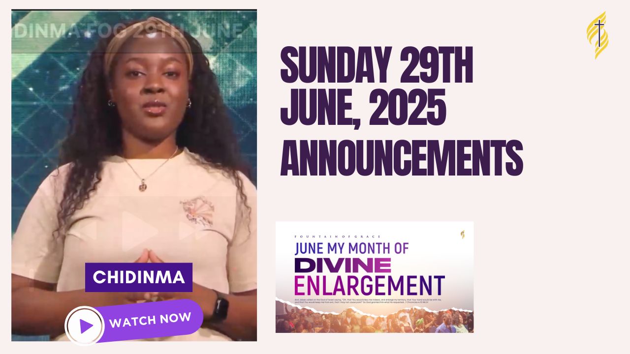 SundaY 29th JUNE, 2025 ANNOUNCEMENTS (1)